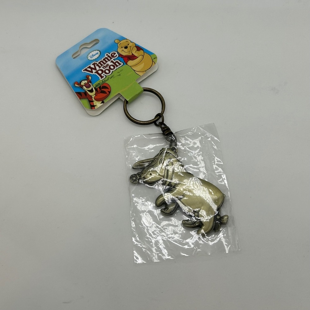 Disney Winnie the Pooh Eeyore Pewter Keyring Antique Bronze Tone Metal 24281 NWT